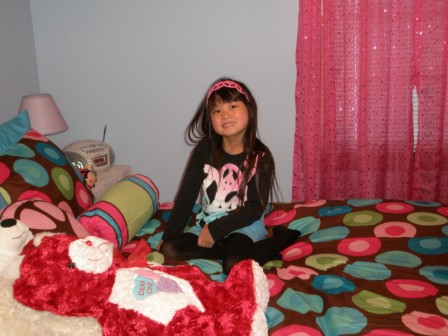 Kasen in her newly decorated bedroom